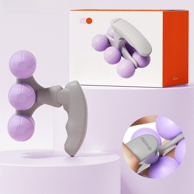 Purple Compact 6-Wheel Handheld Massager - Smooth & Silent