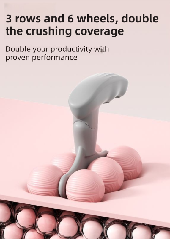 Purple Compact 6-Wheel Handheld Massager - Smooth & Silent view 3