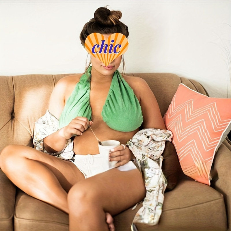 Green Breathable Wool Towel Bra with Supportive Anti-Chafe Deisgn