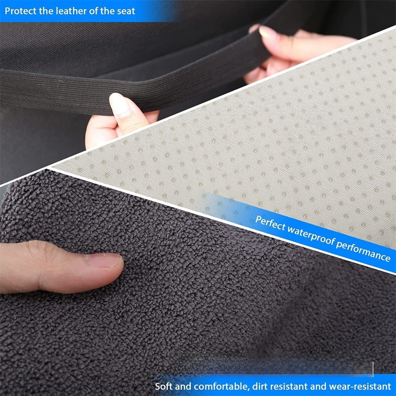 Black Waterproof Towel Car Single Seat Cover - Universal Non-Slip view 4