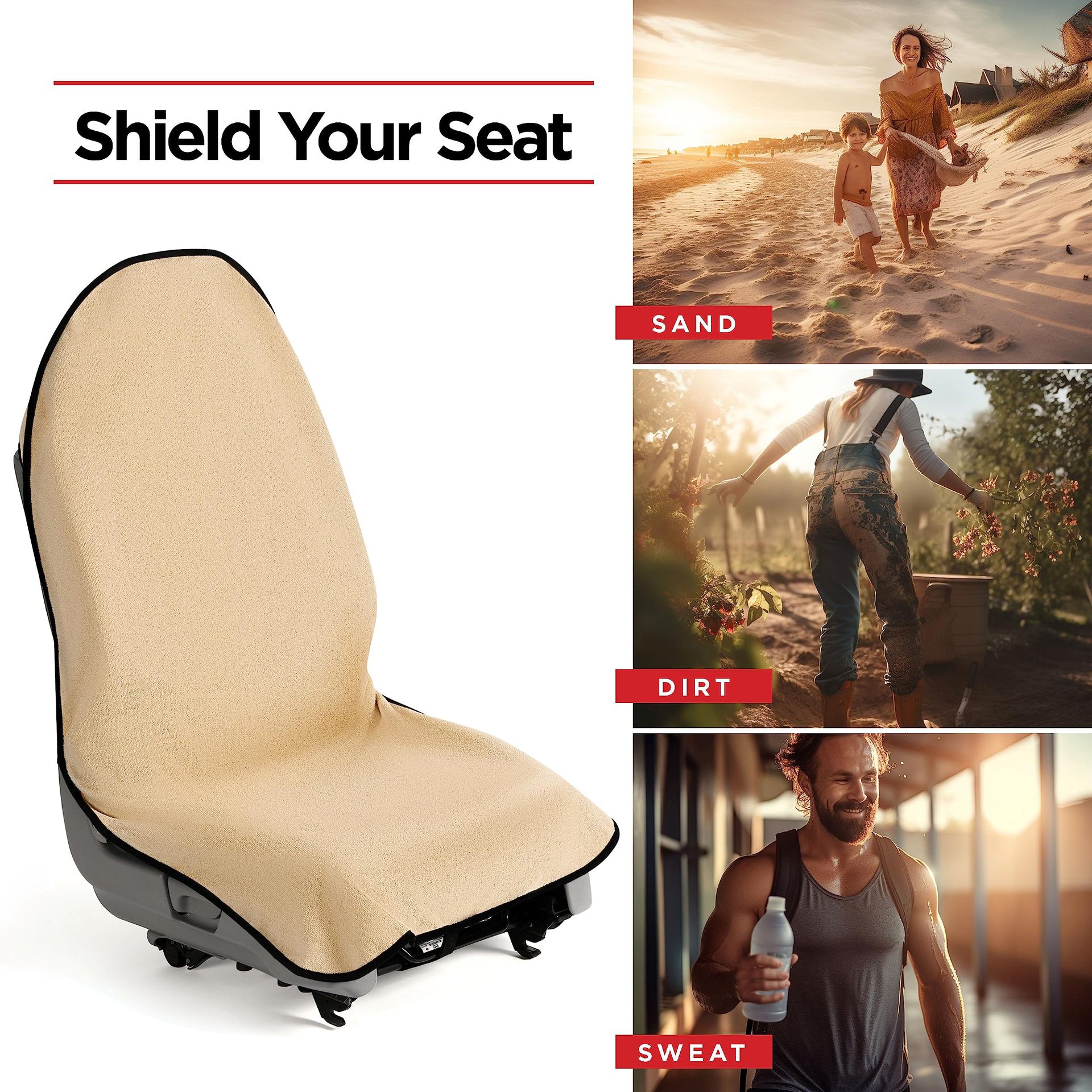 Grey Waterproof Towel Car Single Seat Cover - Universal Non-Slip view 2