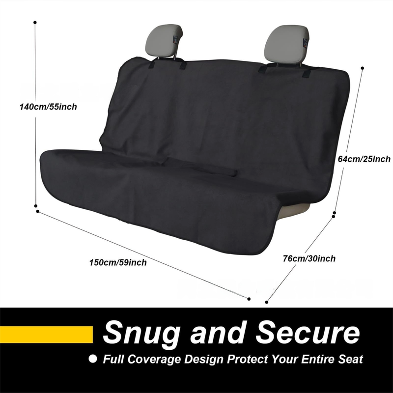 Grey Waterproof Towel Car Back Seat Cover - Universal Non-Slip Sweat-Absorbent view 7