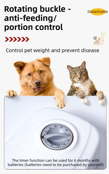 Pink Silent Automatic Pet Single Meal Dispenser with Rotary Buckle - Longest view 5