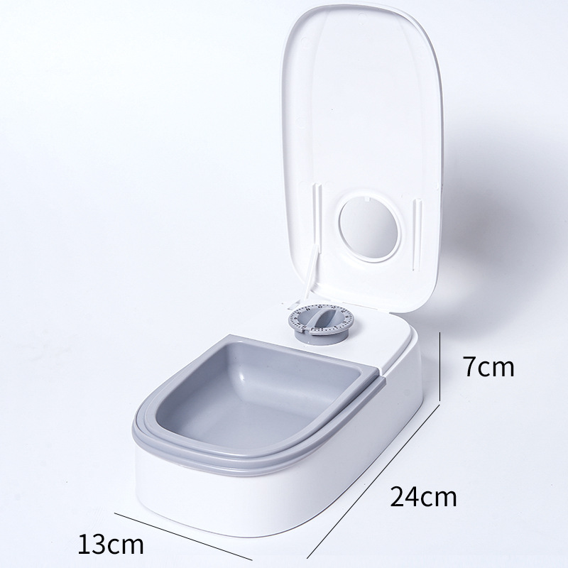 Grey Silent Automatic Pet Single Meal Dispenser with Rotary Buckle - Longest — image 1