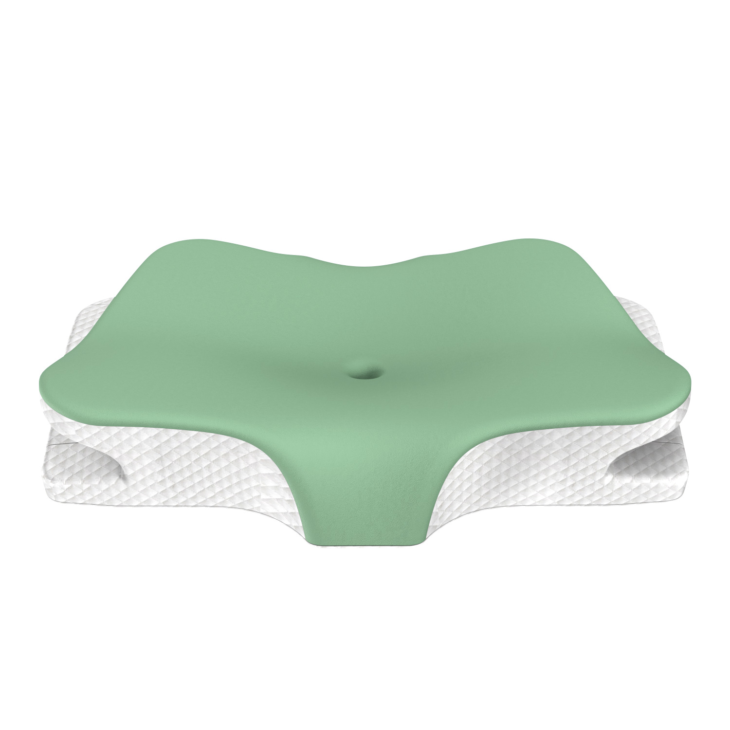 Green Breathable Butterfly Contoured Memory Foam Pillow - Dual-Height