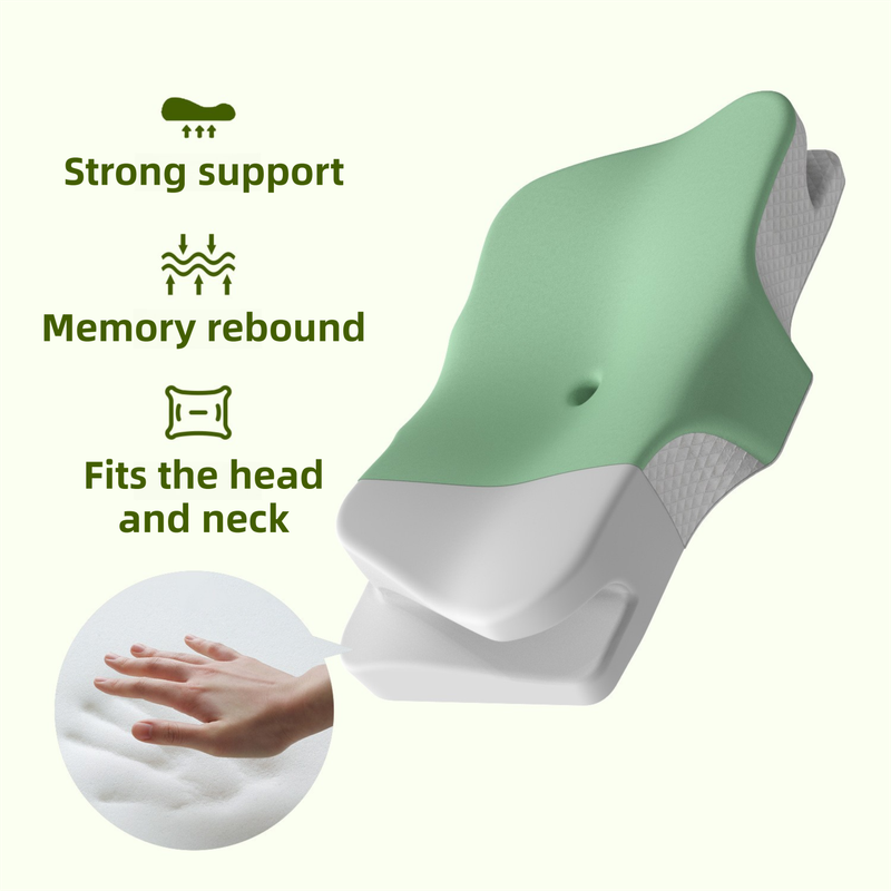 Blue Breathable Butterfly Contoured Memory Foam Pillow - Dual-Height view 2