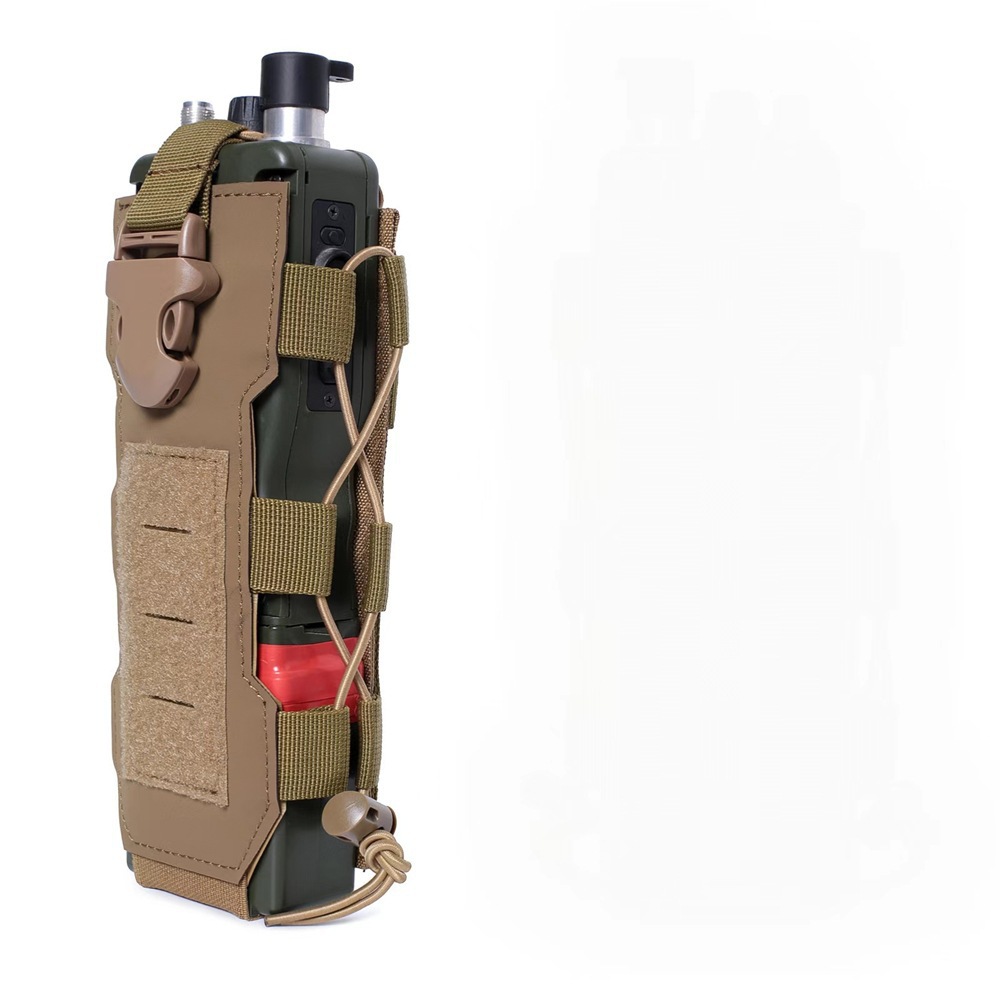 Khaki Adjustable Tactical Water Bottle Pouch - Multi-Functional MOLLE — image 1