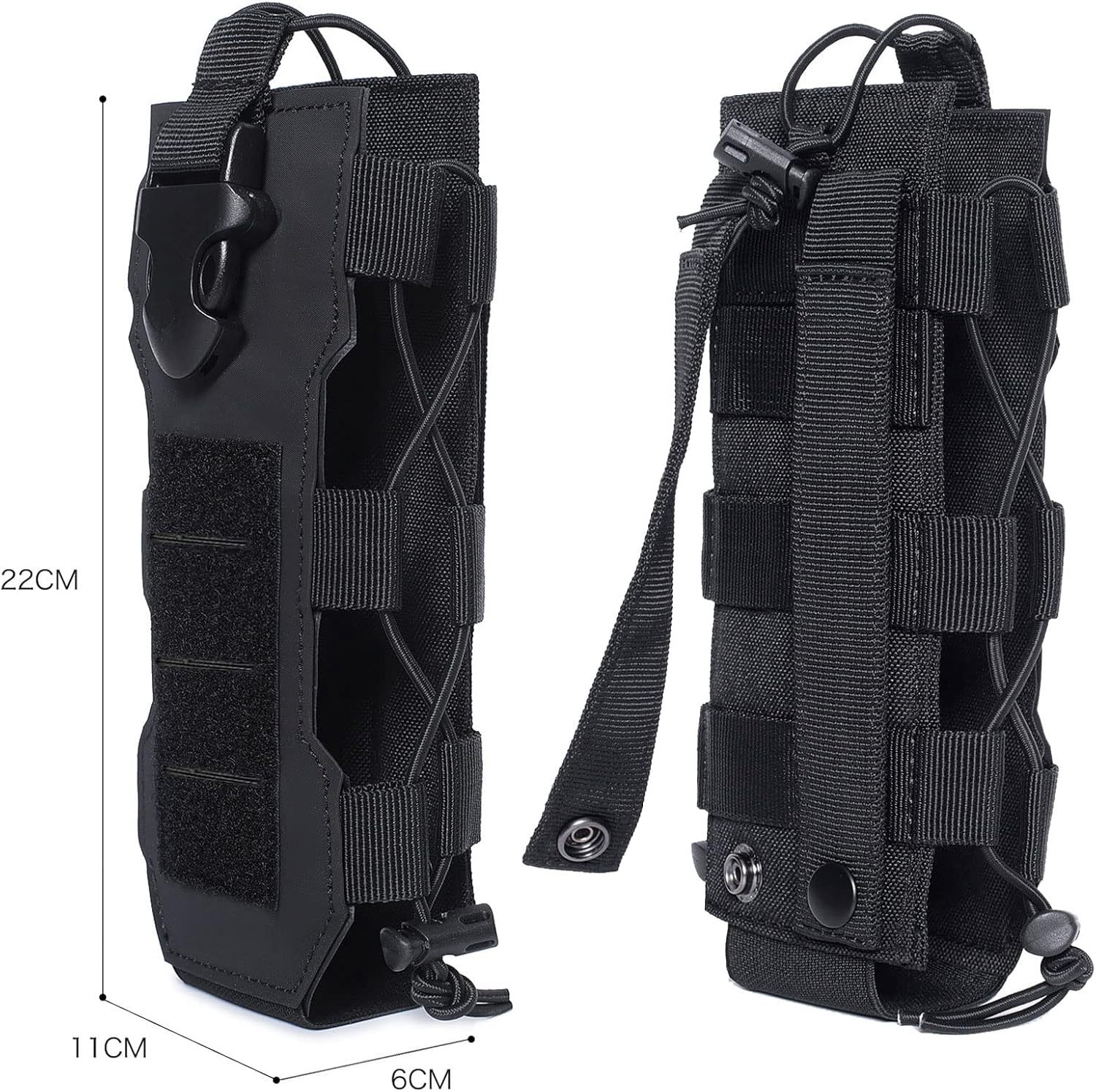 Khaki Adjustable Tactical Water Bottle Pouch - Multi-Functional MOLLE view 5