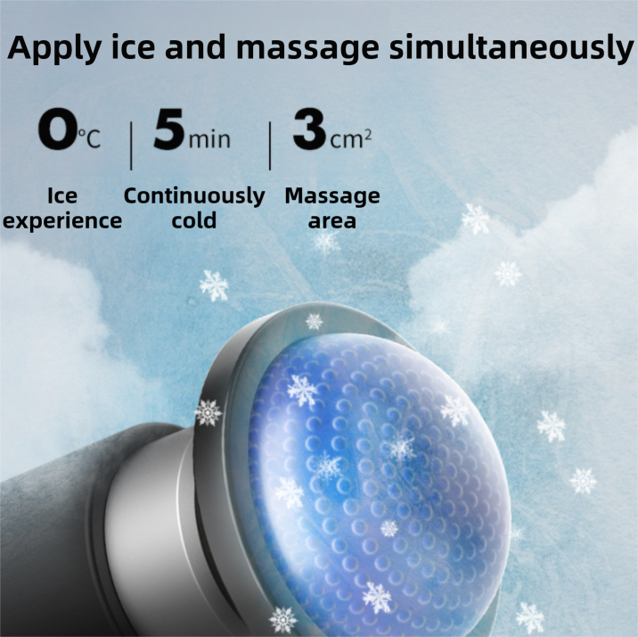 Black Grey Mini Hot Cold Massage Gun with10 Heads - 6 Intensity Dual Thermal view 4