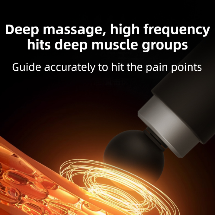 Black Sliver Mini Hot Cold Massage Gun with10 Heads - 6 Intensity Dual Thermal view 7