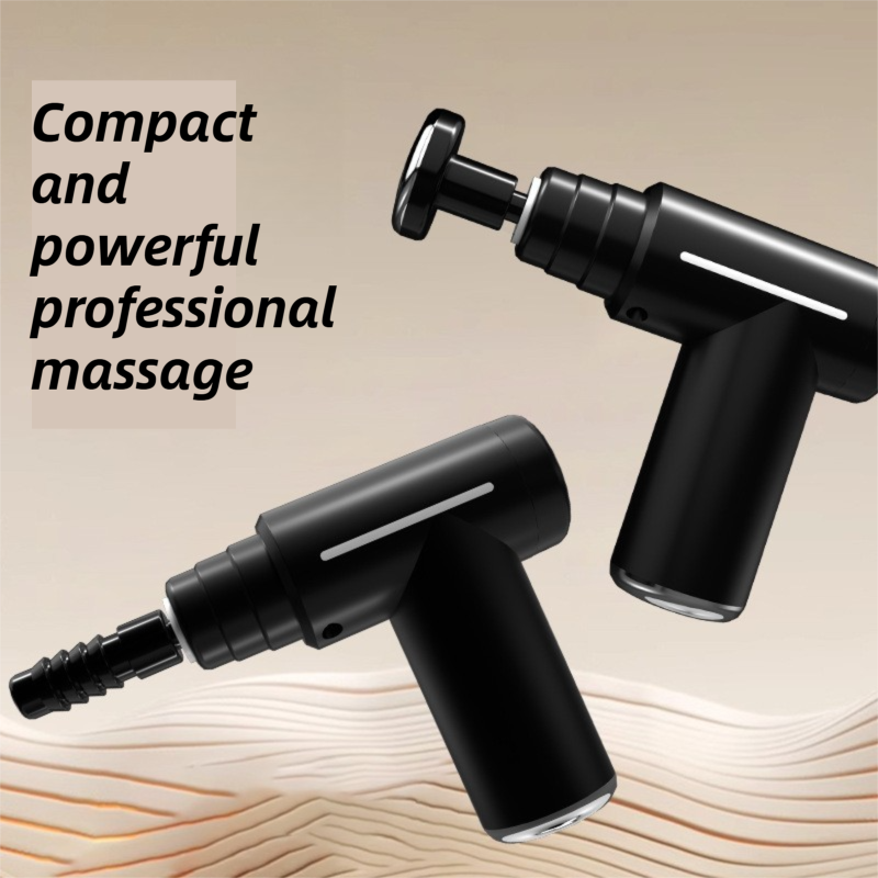 Blue Lightweight Mini Hot Cold Massage Gun with 6 Heads - 6 Intensity Dual view 6