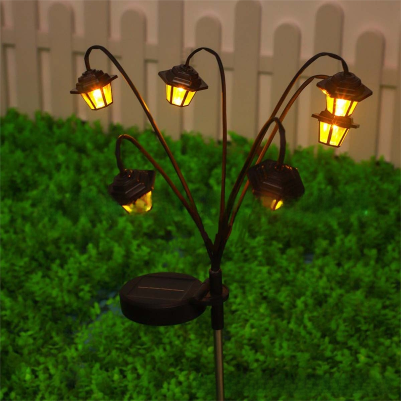 Solar Retro Hexagonal Palace Ground Plug Light with 6 LED Warm Glow view 3