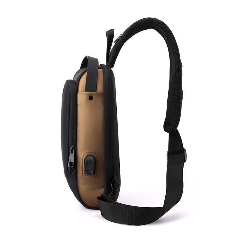 Black High Capacity Anti-Theft Tactical Chest Bag - Waterproof Leather-Film view 3