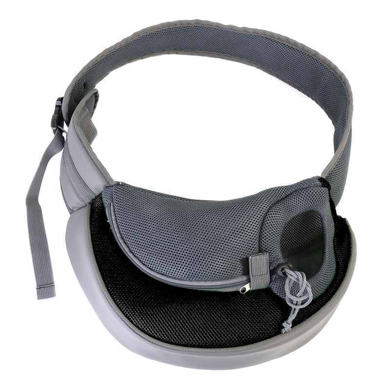 Black Hands-Free Pet Chest Carrier - Breathable Mesh Crossbody Bag for Dogs &