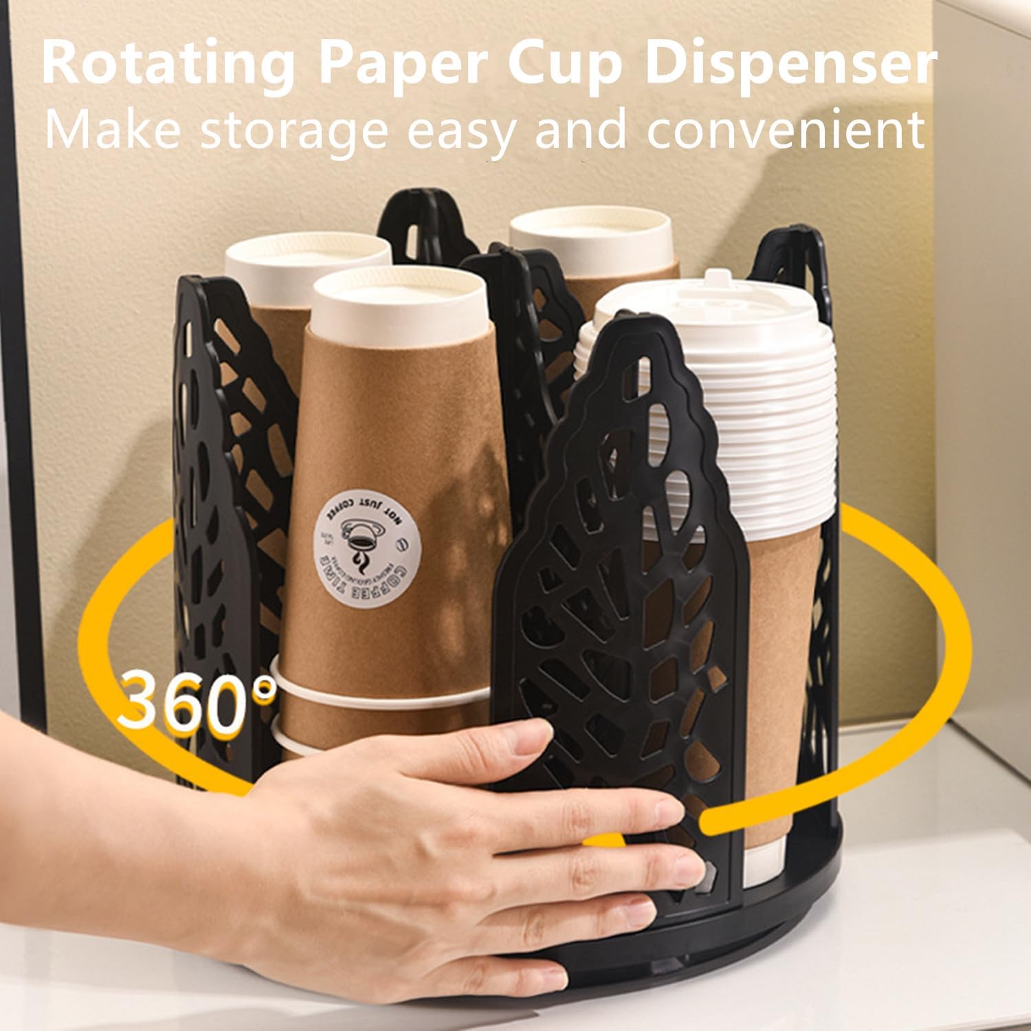 Black 360°Rotating Multi-Scenario Countertop Storage Rack - Large Capacity 4