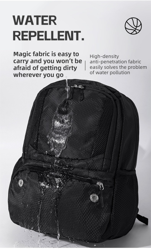 24L High-Capacity Grey Basketball Backpack with Shoe Compartment & Dedicated view 5