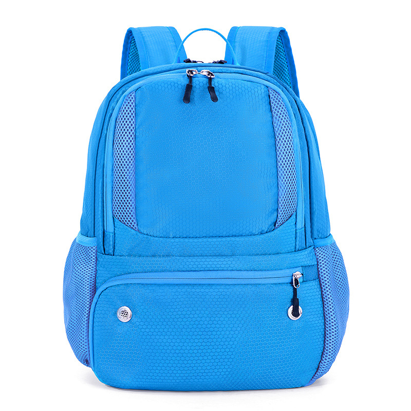 24L High-Capacity Light Blue Basketball Backpack with Shoe Compartment &