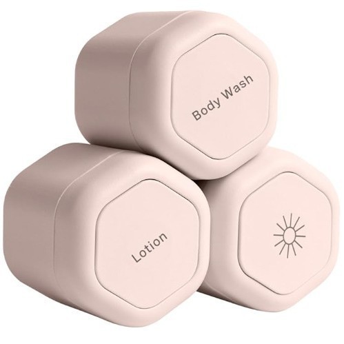 3-Piece Pink Magnetic Travel Capsules - Leak-Proof & TSA-Friendly Cosmetic and