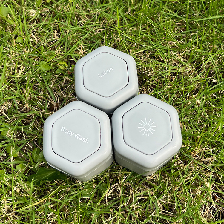 3-Piece Grey Magnetic Travel Capsules - Leak-Proof & TSA-Friendly Cosmetic and