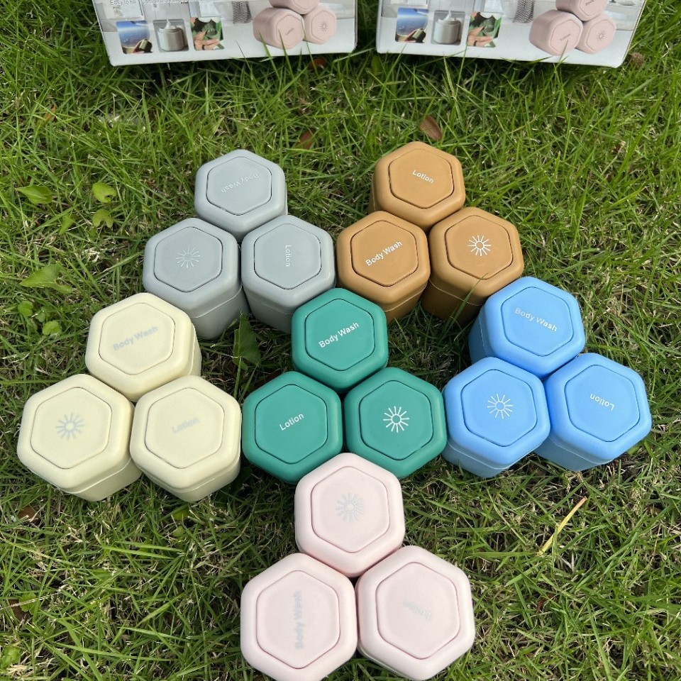 3-Piece Grey Magnetic Travel Capsules - Leak-Proof & TSA-Friendly Cosmetic and view 2