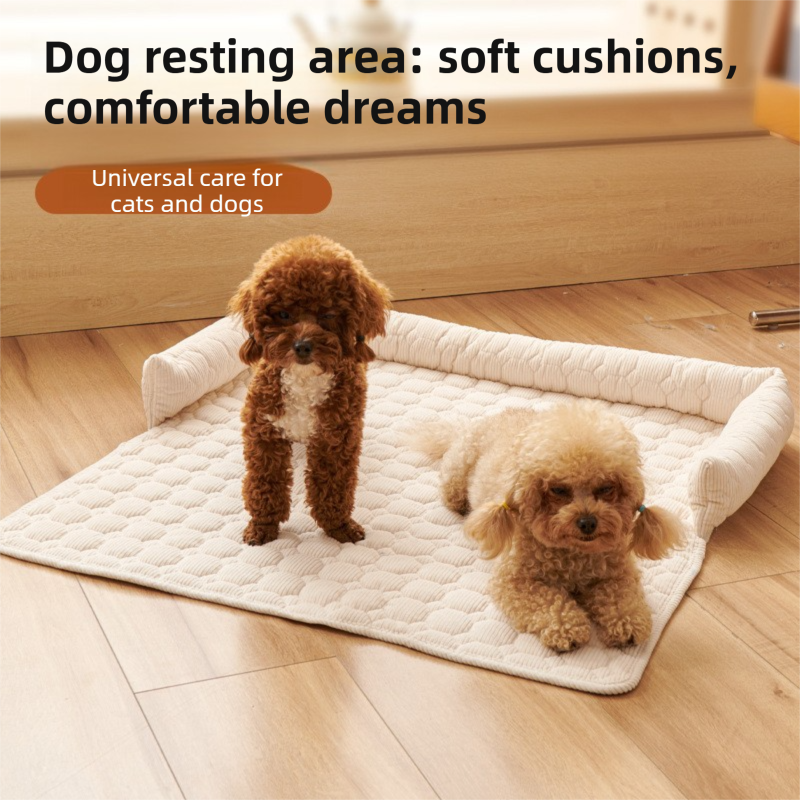 Black Pet Sofa Protector & Calming Bolster Bed with Long Plush - 75x75CM view 2