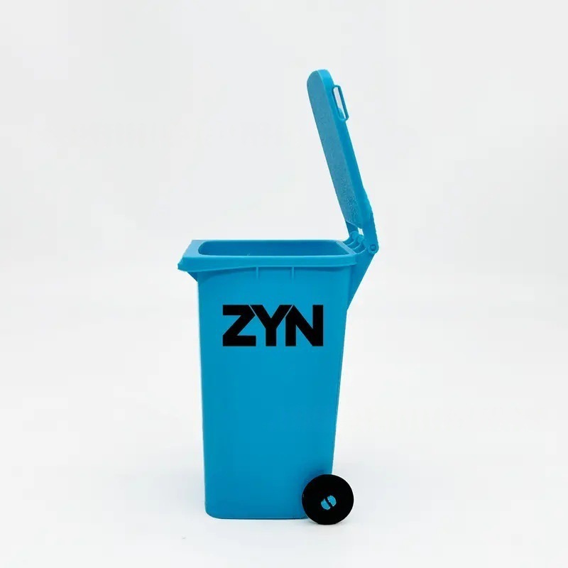 Light Blue Mini Zyn Bin Desk Simulation Trash Can - Novelty Desktop Decor &