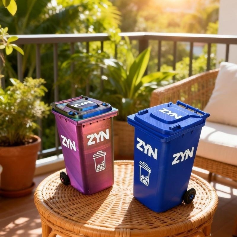 Light Blue Mini Zyn Bin Desk Simulation Trash Can - Novelty Desktop Decor & view 3