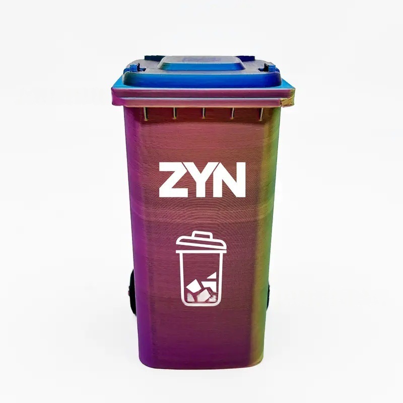 3-Color Dazzled Mini Zyn Bin Desk Simulation Trash Can - Novelty Desktop Decor