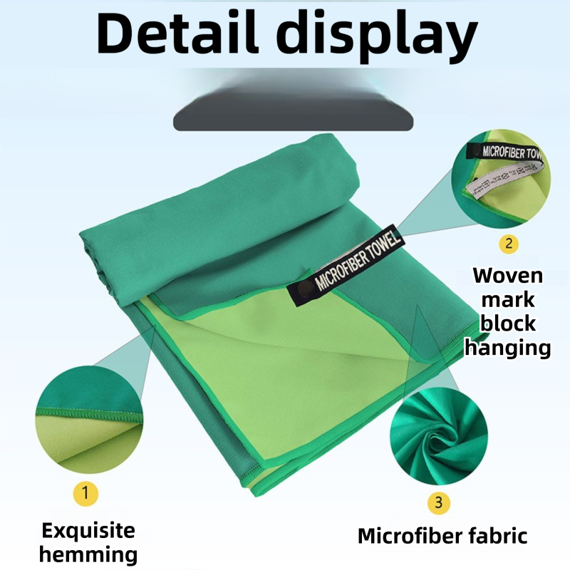 40×80CM and 76×152CM Ultra-Fine Microfiber Double-Sided Fleece Towel Set view 3