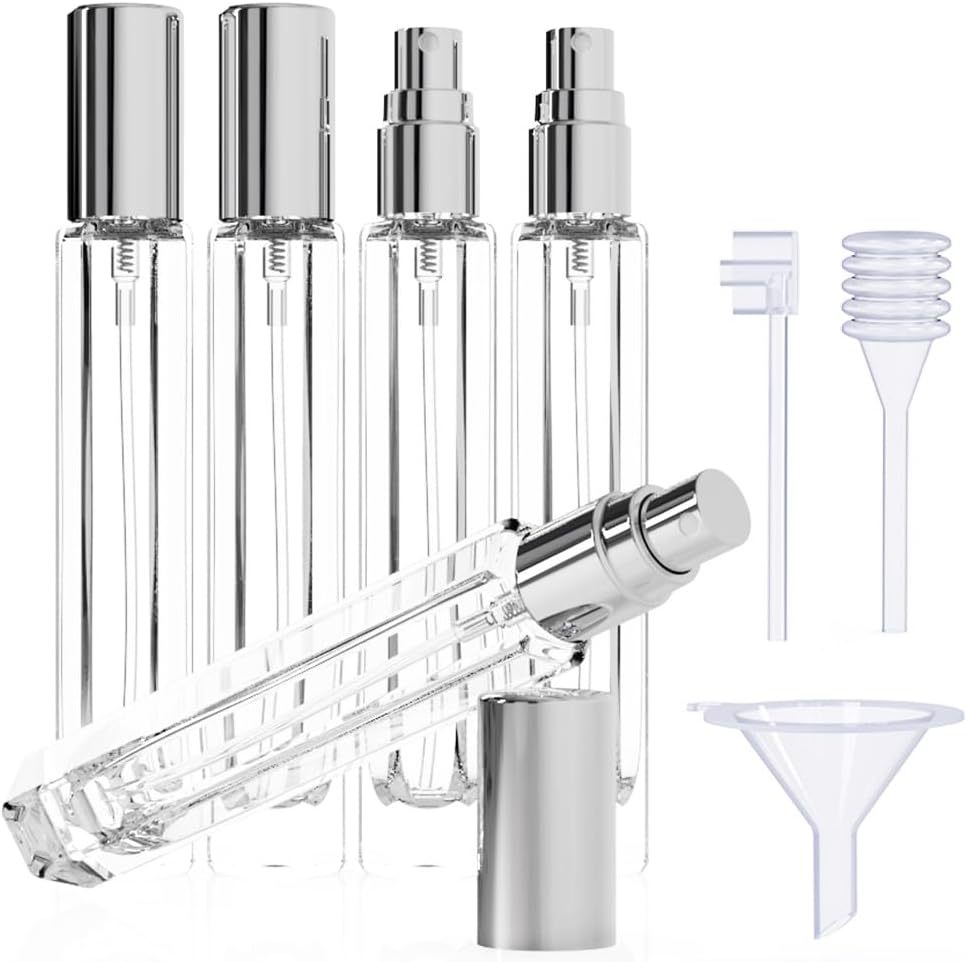 15-Piece/3-Set Sliver Premium Glass Travel Perfume Atomizer Set - 10ml