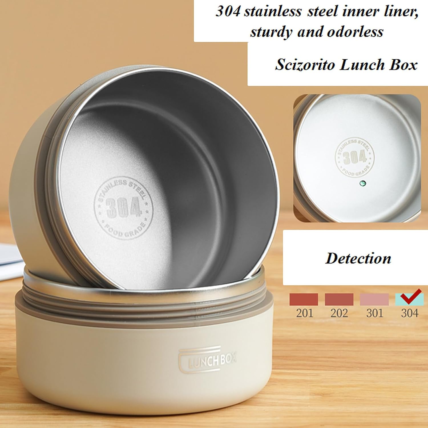 2-Pack Blue 304 Stainless Steel Microwave-Safe Lunch Box Set - Stackable view 2