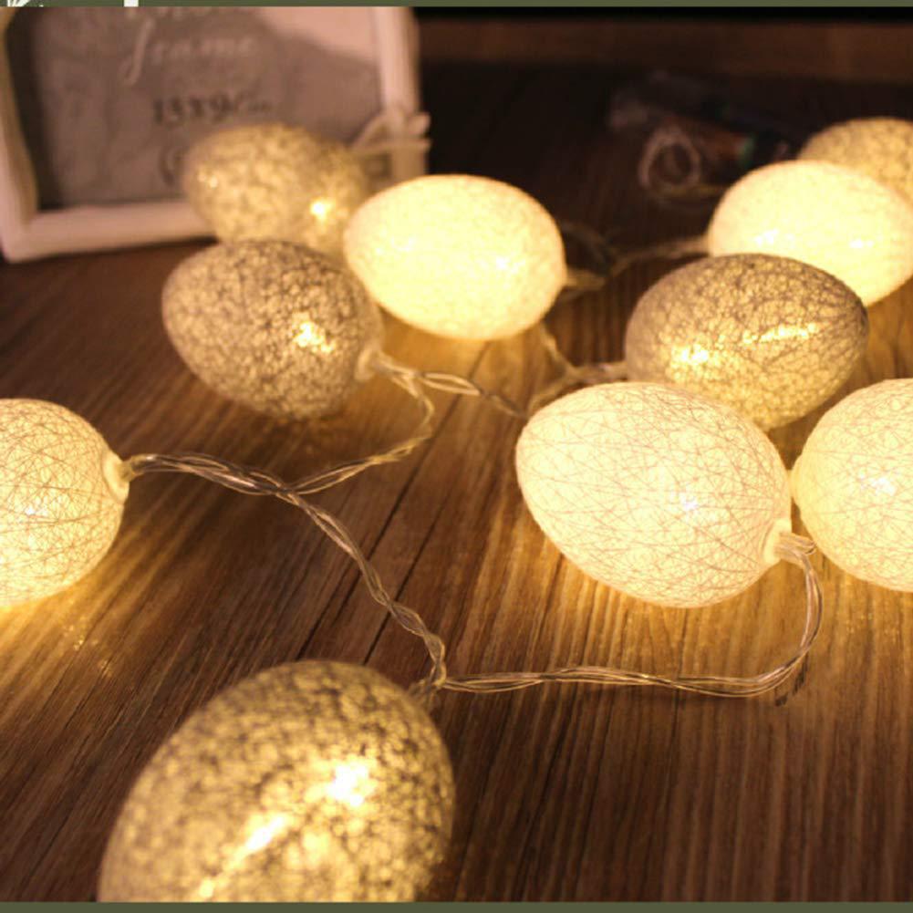 1.5M Easter Cotton Ball Egg String Lights (10 LED) - Colorful Egg-Shaped Fairy view 3