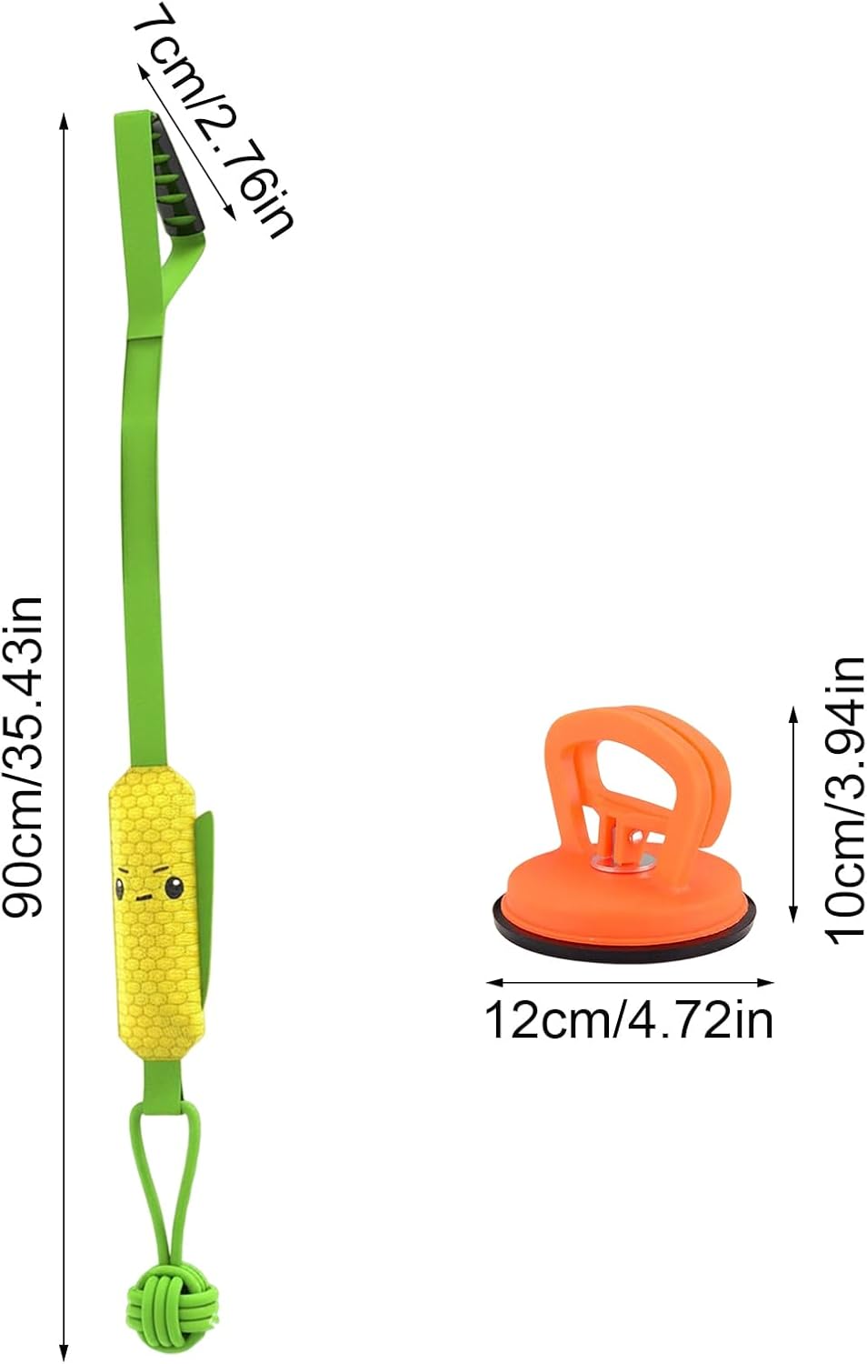 Corn-shaped Tug-of-War Dog Toy with Suction Cup & Chew Rope Knot - Interactive view 2