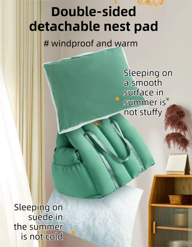Green 2-in-1 Fluffy Travel Cat Bed & Car Safety Seat - Enclosed Windproof Pet view 6
