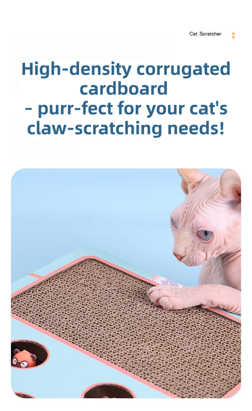 Whack-A-Mole Cat Toy (Plush Mole & 5 Hole) - Interactive Puzzle Box view 2