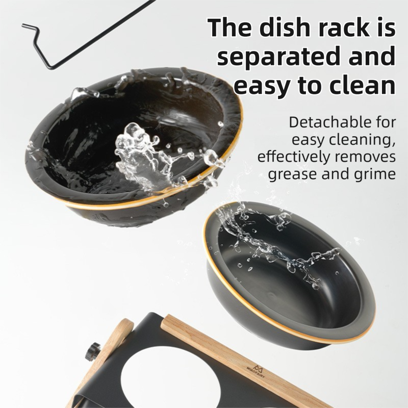 Black Elevated Adjustable (9-14CM) Double Ceramic Bowls Pet Diner - Ergonomic view 4