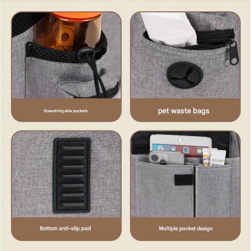 Grey and Green Large Expandable Cat Travel Backpack - Breathable & Collapsible view 3