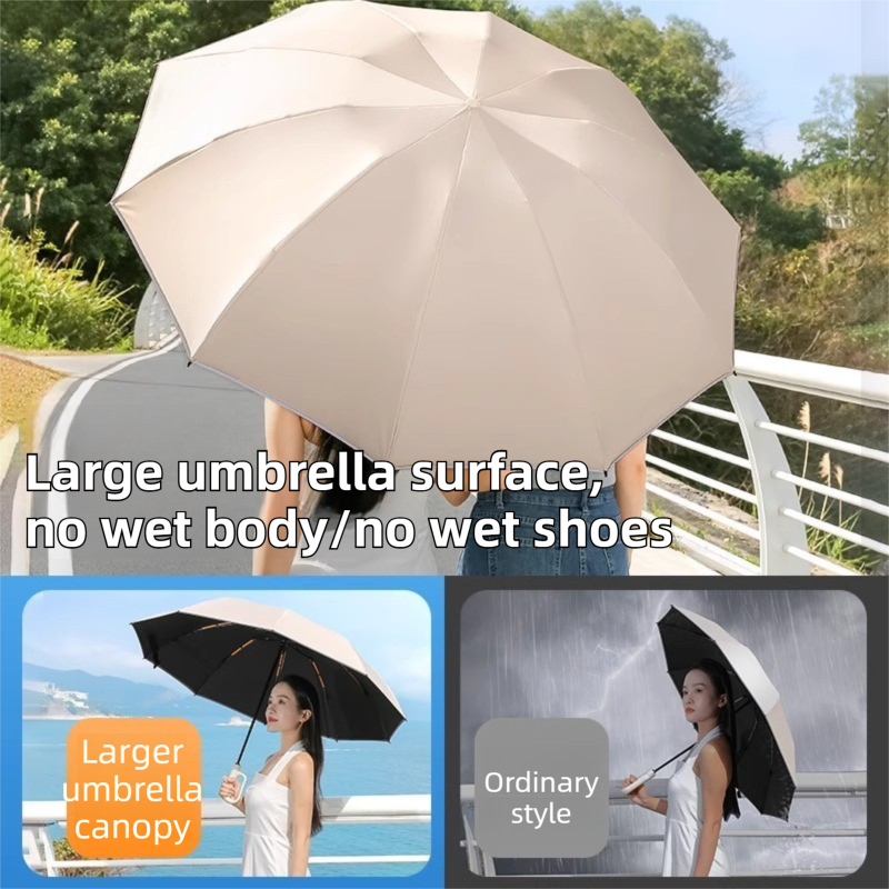 Black Heavy Duty Fully Automatic Carabiner Umbrella with Integrated Hook view 4