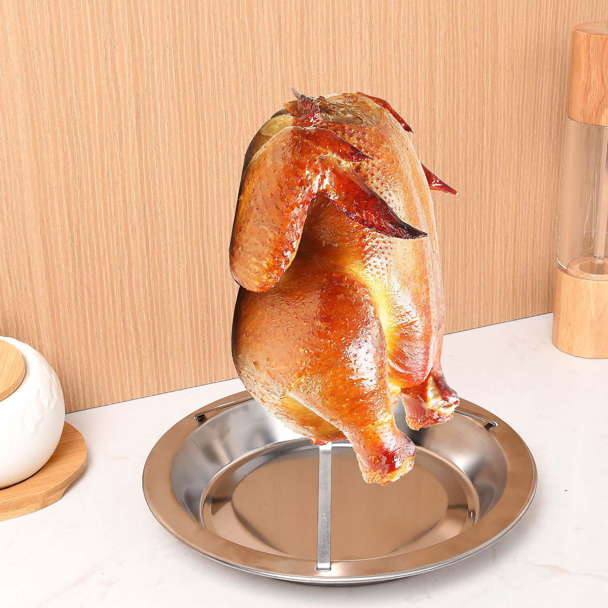 2-Pack Portable Vertical Chicken Roaster with Oil-Filtering Pan - 430 view 2