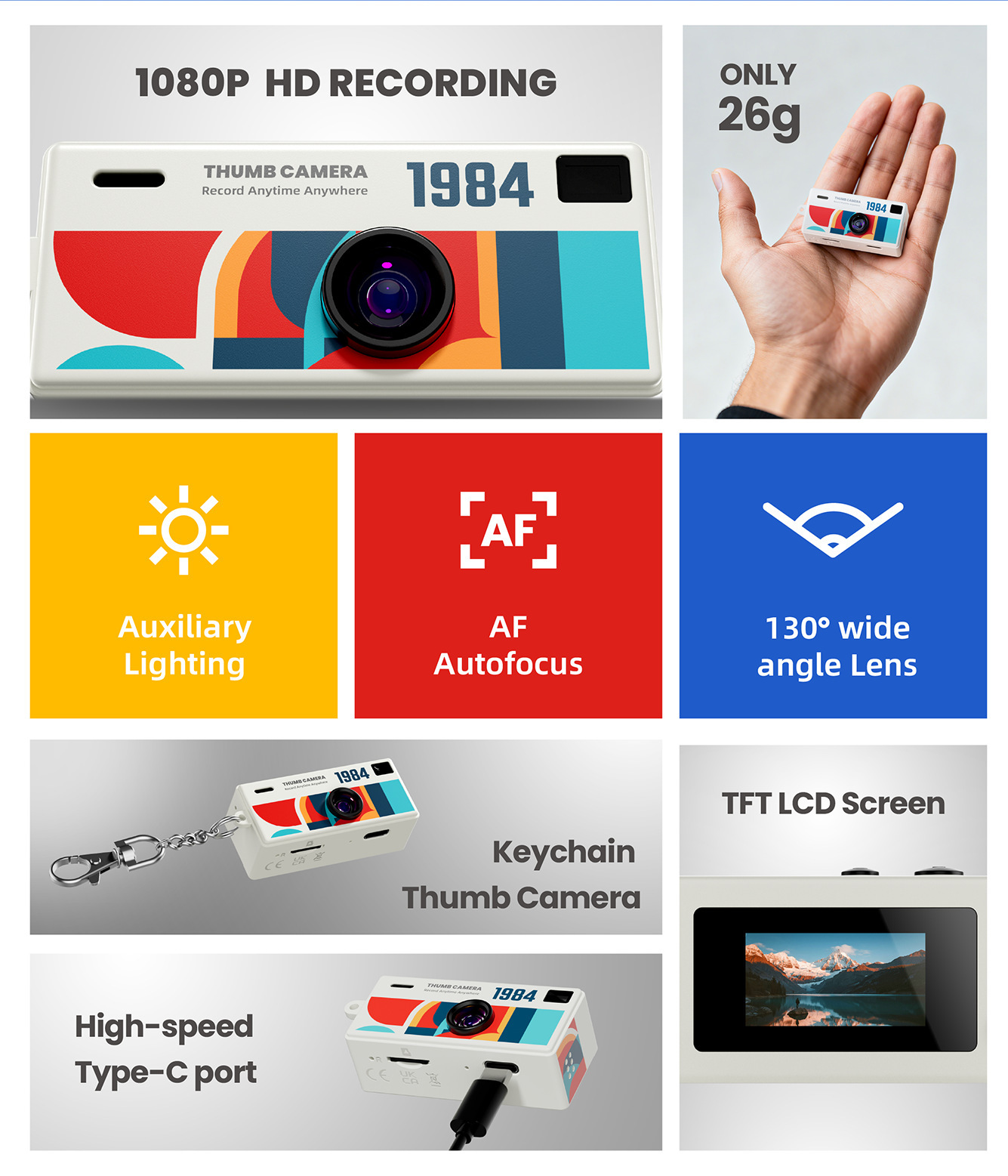 G6 Black Ultra-Mini Thumb Camera with 32GB Card view 2