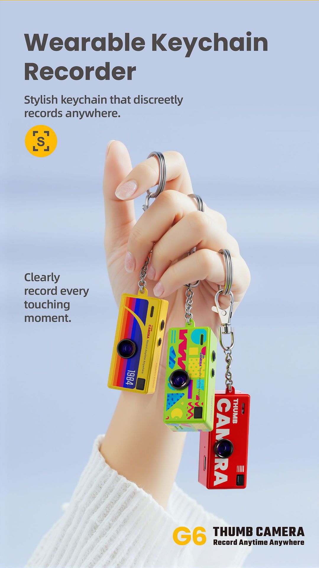 G6 Yellow Ultra-Mini Thumb Camera with 32GB Card view 4