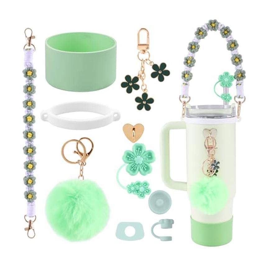 10-Piece Green Accessory Bundle for Stanley Quencher 30/40oz - Includs Premium