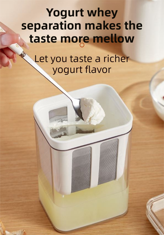 White Premium Greek Yogurt Strainer with Removable 304 Stainless Steel Fine view 3