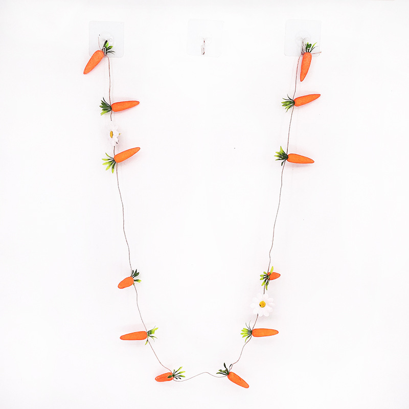 2-Pack 125CM Easter Carrot Hemp Rope Hanging Bunting - Festive Rabbit & Garden view 3