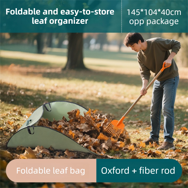 Dark Green 380L Ultra-Large Collapsible Leaf Collection Bag - Lightweight & view 2