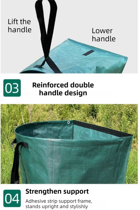 53 Gallon Self-StandingGarden Dustpan Bag with Dual Handles - Heavy-Duty view 4