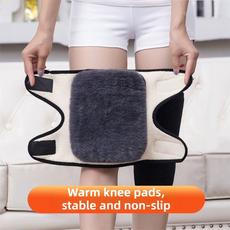 2-Pack Black and Brown Windproof Thermal Knee Braces with Straps - Dual-Layer view 3