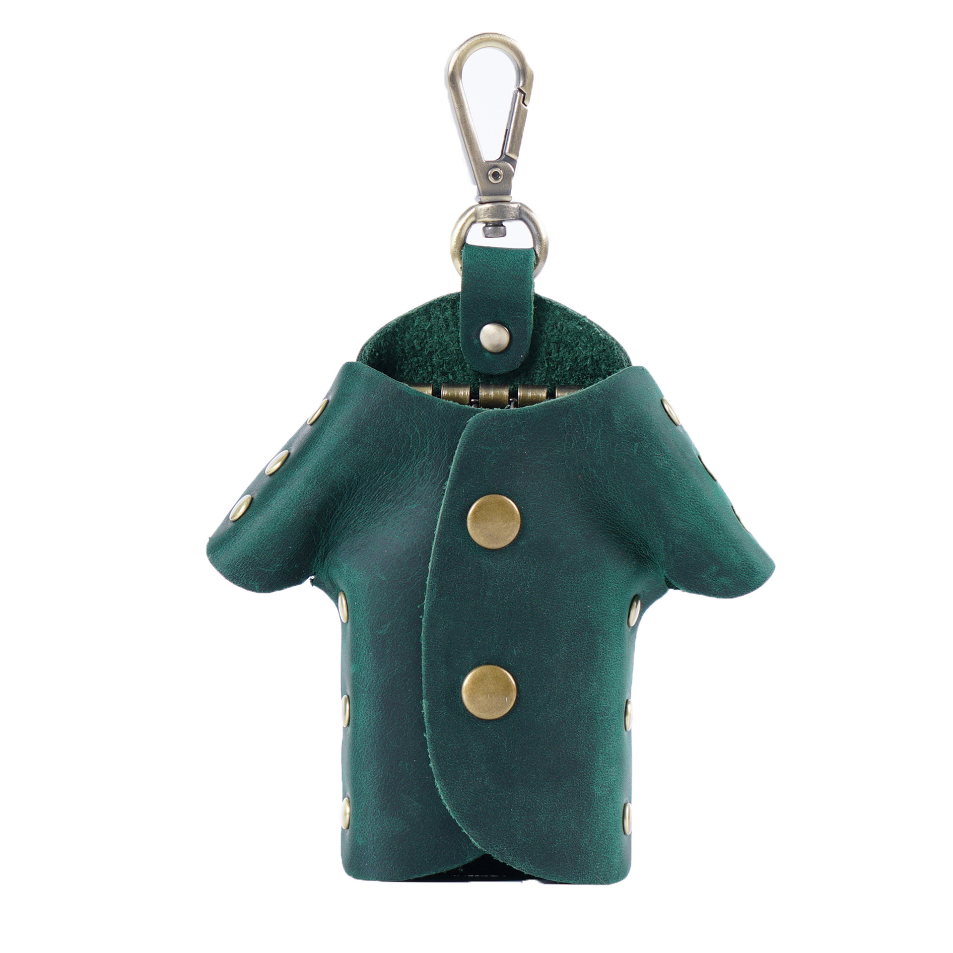 Green Genuine Crazy Horse Leather Key Case Creative Jacket Shape Holder