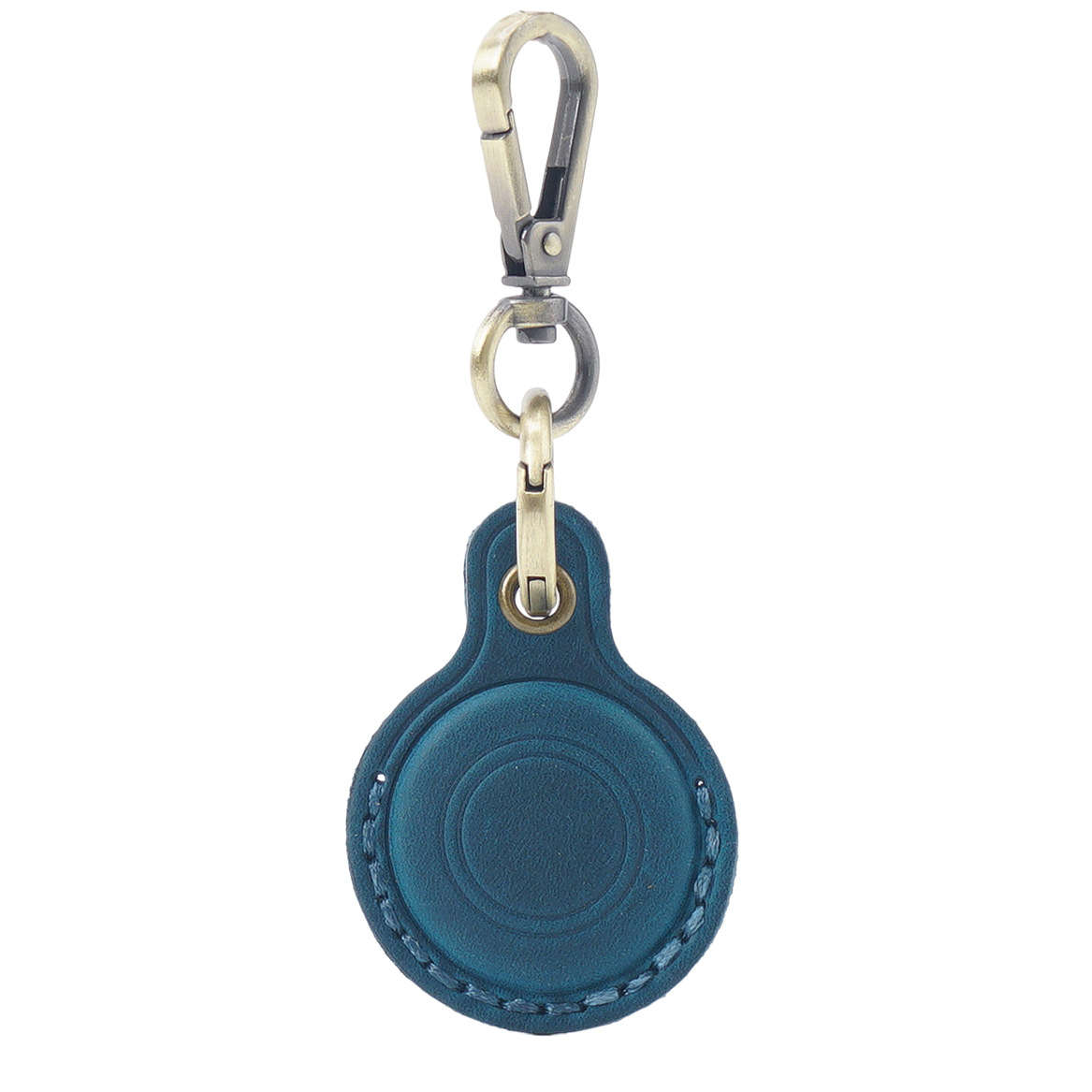 Blue Genuine Crazy Horse Leather Case for Apple AirTag Protective Tracker