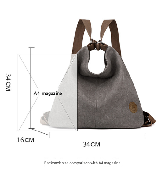 Purple Versatile 3-in-1 Canvas Backpack and Shoulder Bag Large Capacity view 2